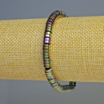 سوار الهيماتيت روندِل لون متعدد الألوان، قطر 6x2mm+-، طول 18cm+- مطاطي