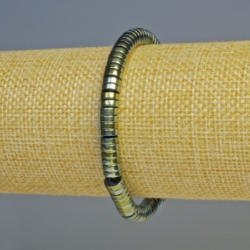 سوار الهيماتيت روندِل لون حِرباء أخضر، قطر 6x2mm+-، طول 18cm+- مطاطي