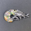 بروش-قلادة هاليوتيس سرطان بلون فضي معدن فضي 52×27mm+