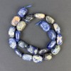 خرزات سوداليت مصقولة 17×11mm+- على خيط، طول 39cm+