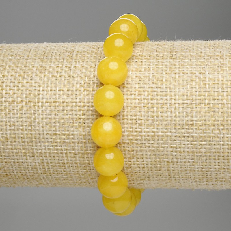 سوار سيترين كرة ملساء، قطر 10mm+-، طول 18cm +- مطاطي