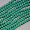 خرز الكريستال التشيكي مطفأ "بازلاء خضراء" "روندل"، قطر 6x5mm، طول 40cm