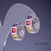 أقراط Xuping بلورات متعددة الألوان 18x7mm روديوم