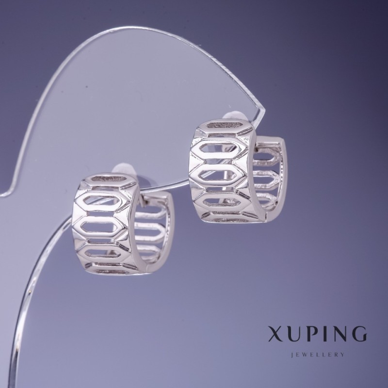 أقراط Xuping 14×9 مم مطلية بالروديوم