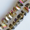 خرزات كريستال بأسلوب "سواروفسكي" شامبانيا بطلاء متعدد الألوان "بنزين", قطر 6x4mm خيط, طول 50cm