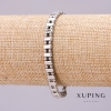 سوار Xuping ضفيرة «نقطة شرطة» مزدوجة، السماكة 6mm، الطول 18cm روديوم