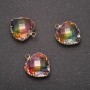 قلادة "قلب" بلون قزحي، إطار ذهبي 16x20mm