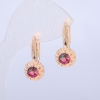 أقراط Xuping مطلية بالذهب 18K مع كريستال أخضر-توتي، القطر 27x10mm +