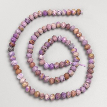 خرز حجر طبيعي فوسفوسيدريت روندل مقطّع على خيط، قطر 5x3,5mm+-، طول 39cm+