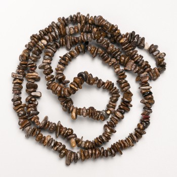 خرز برونزيت حجر طبيعي شظايا على خيط، قطر 7x2mm+-، طول 88cm +